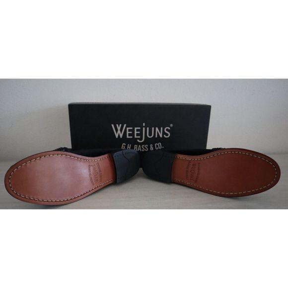 Weejuns by G.H Bass & Co. Men's Sz 6 Black Lianna Velvet/Leather Loafers $135 - Picture 4 of 8